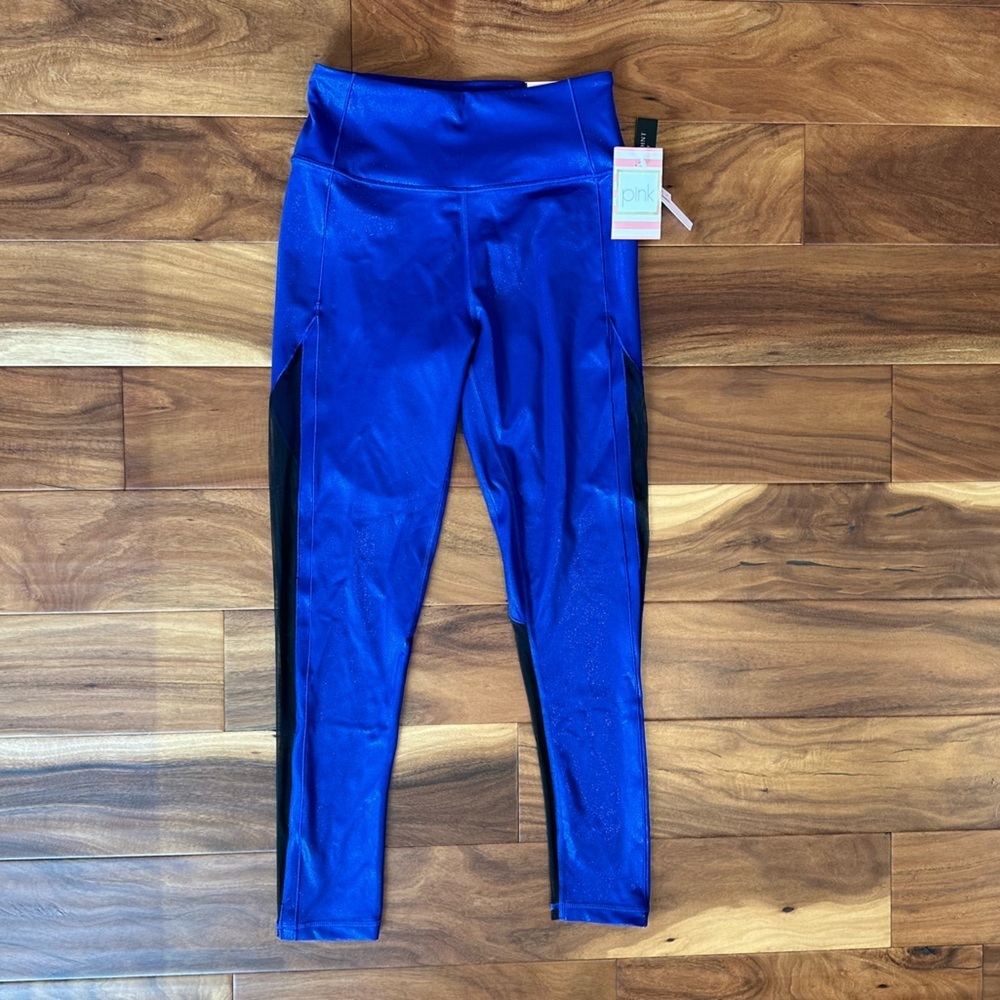 Victoria’s Secret Metallic Blue 7/8 Length High Rise Leggings size 10